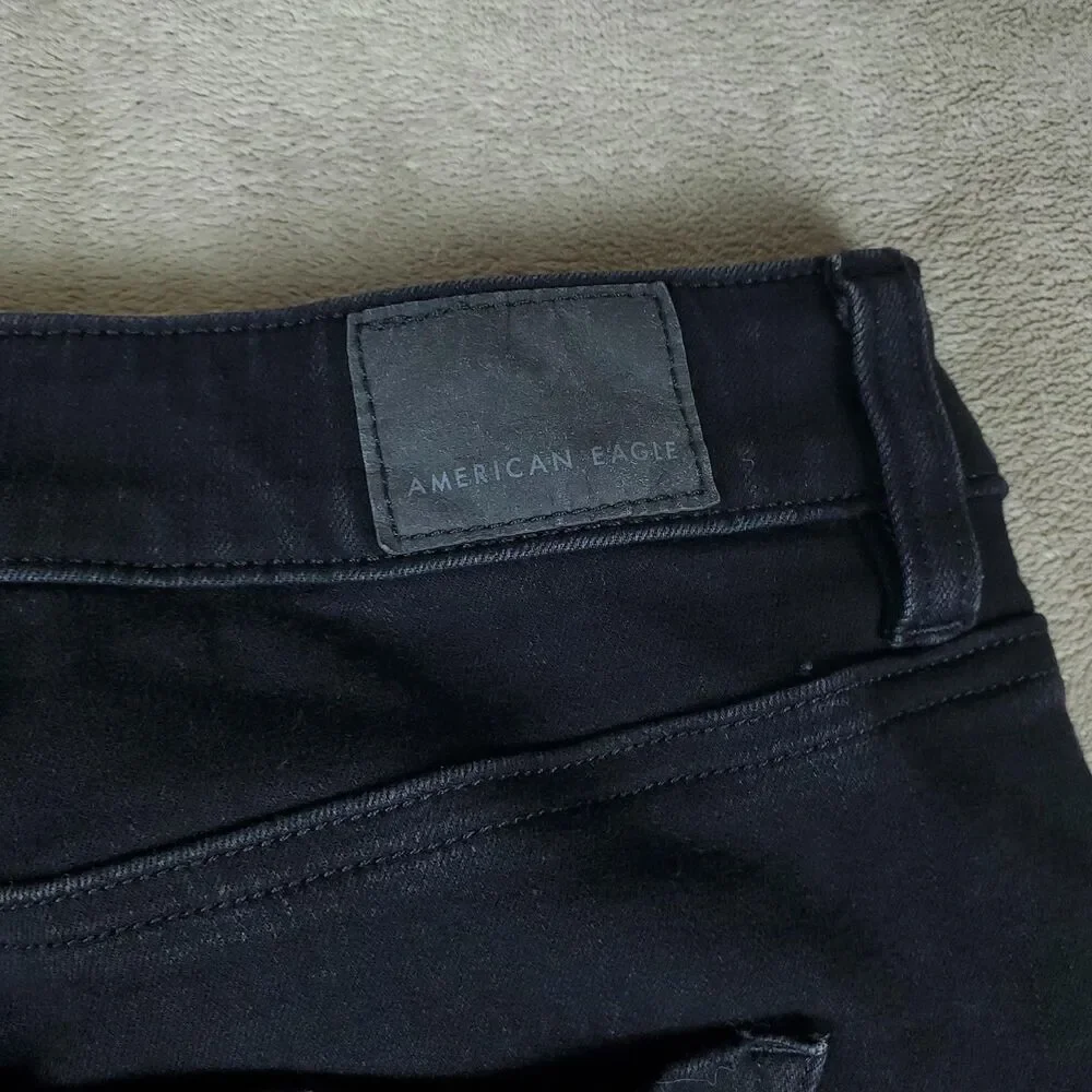 American Eagle Jeans Womens 16 Black High Rise The Dream Jean Skinny Stretch - Picture 13 of 14